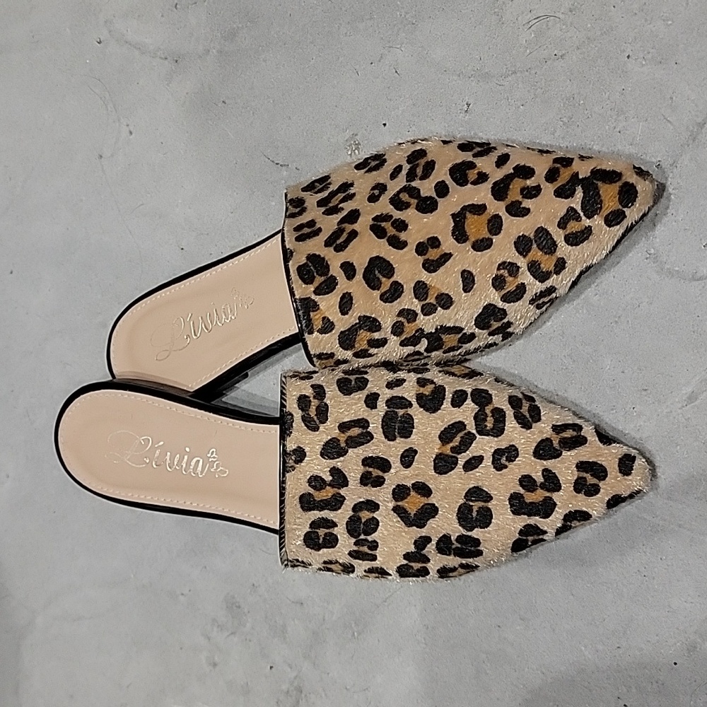 Cheetah print Mules like new